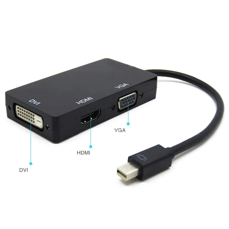 1 шт. Универсальный мини порт дисплея Гц а DP Thunderbolt к DVI + VGA HDMI адаптер подходит для
