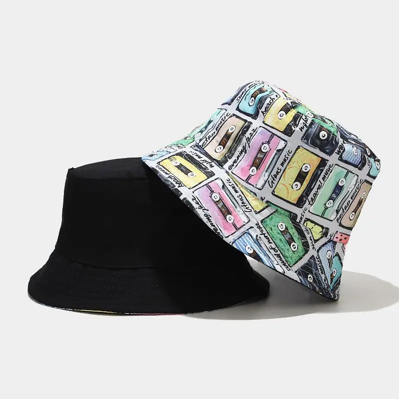 Летняя хлопковая двухсторонняя женская уличная Панама в стиле Харадзюку с