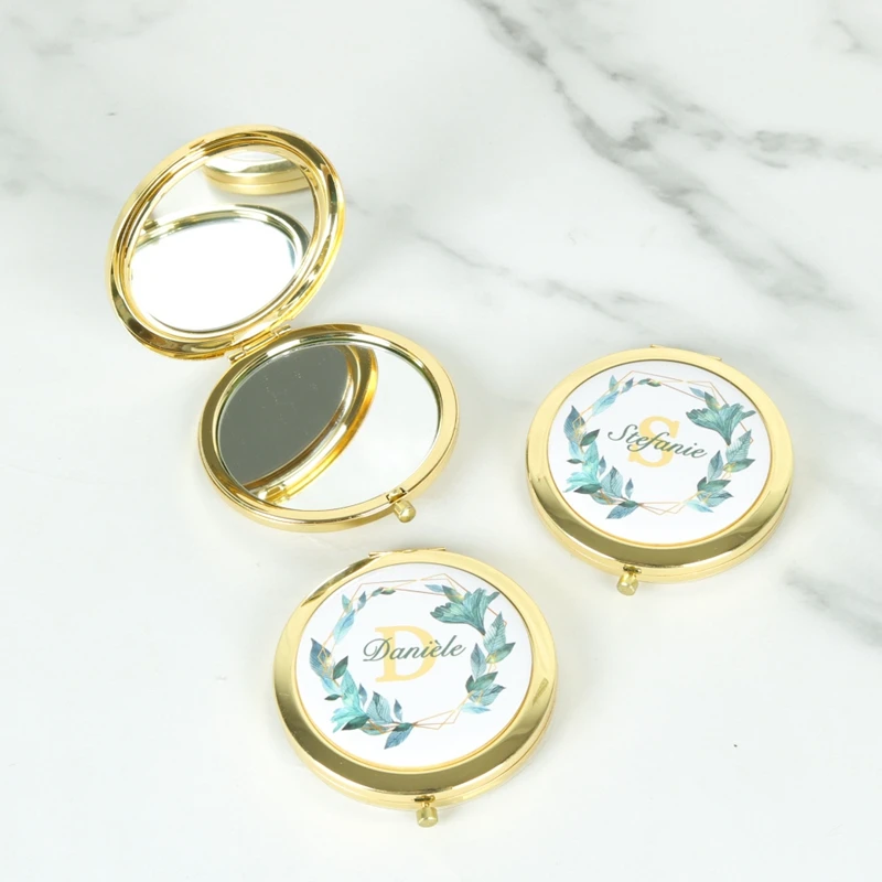 Складное зеркало для макияжа с индивидуальным логотипом на свадьбу, подарки подружки невесты