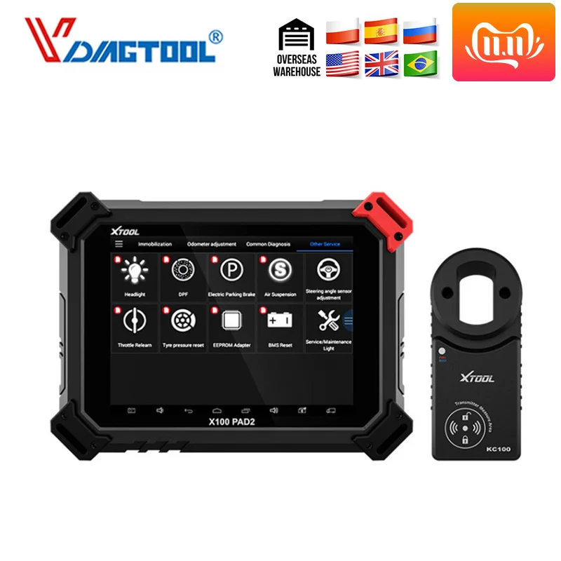 Оригинал XTOOL X100 PAD2 Pad 2 лучше чем X300 Pro3 Auto Key Программист X431 Легко Diag с KC100 VW 4th и 5th IMMO |