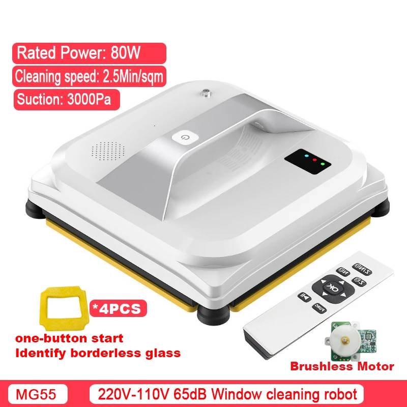 Window Cleaning Robot Machine 3000Pa Sensor Anti-drop Tile Wall Intelligent Recognition Of Borderless Glass | Бытовая техника