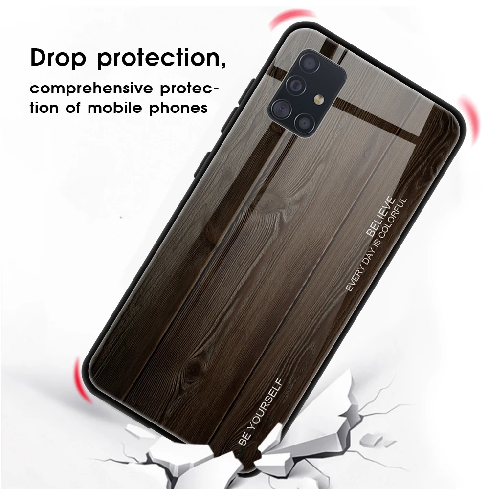 Tempered Glass Case for Samsung S23 S22 Ultra Plus A51 A71 A50 A70 A40 A10 S21 Ultra Plus A72 A52 A53 A73 A32 A52S 5G Cover Case