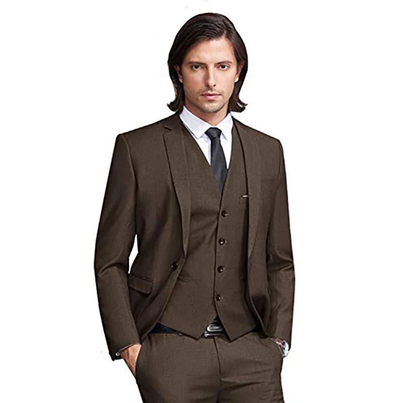 

Men's Classic Business Suits 3 Piece Jacket Vest Pants Sets Notch Lapel One Button Slim Fit Tuxedo Formal Wedding Groom Blazer