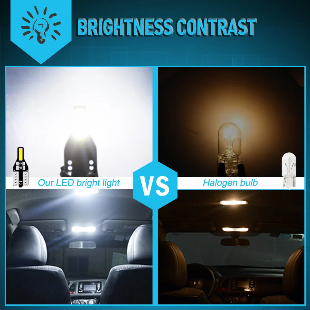 Лампа светодиодная Автомобильная T10 W5W лампа светодиодный чтения 7020 SMD 168 194 12 В 6000K