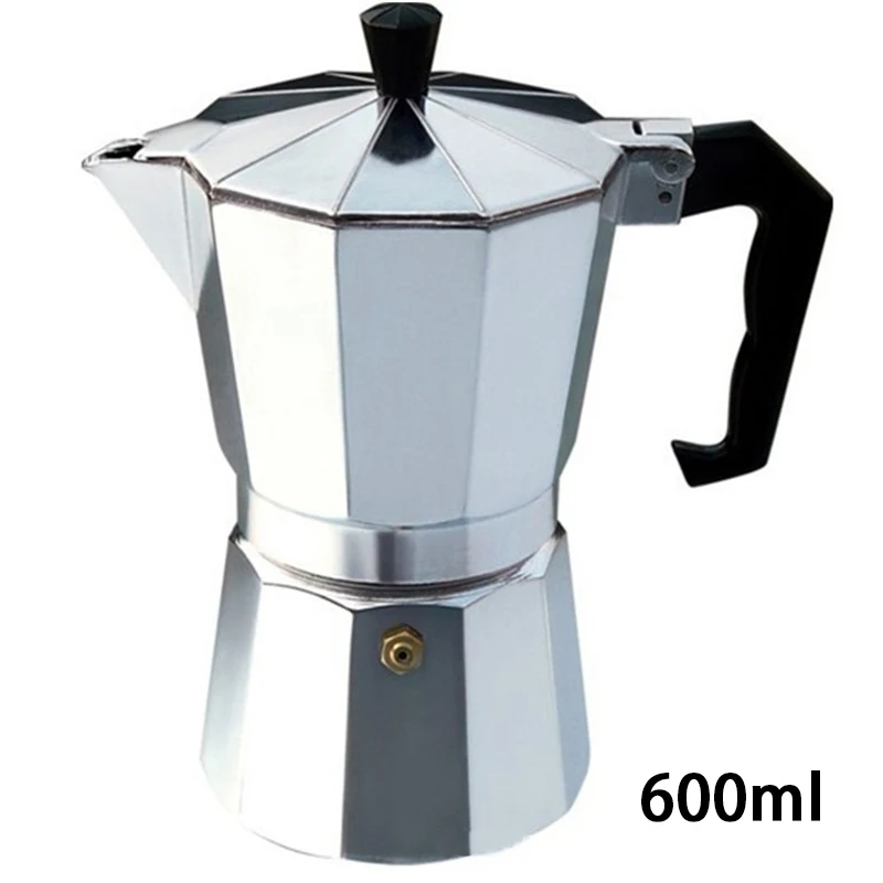 600ml Практичный Moka Кофе горшок Алюминий Кофе производитель прочный Moka Cafeteira Кофеварка горшок 50/100/150/300/450/600 мл - Цвет: 600ml