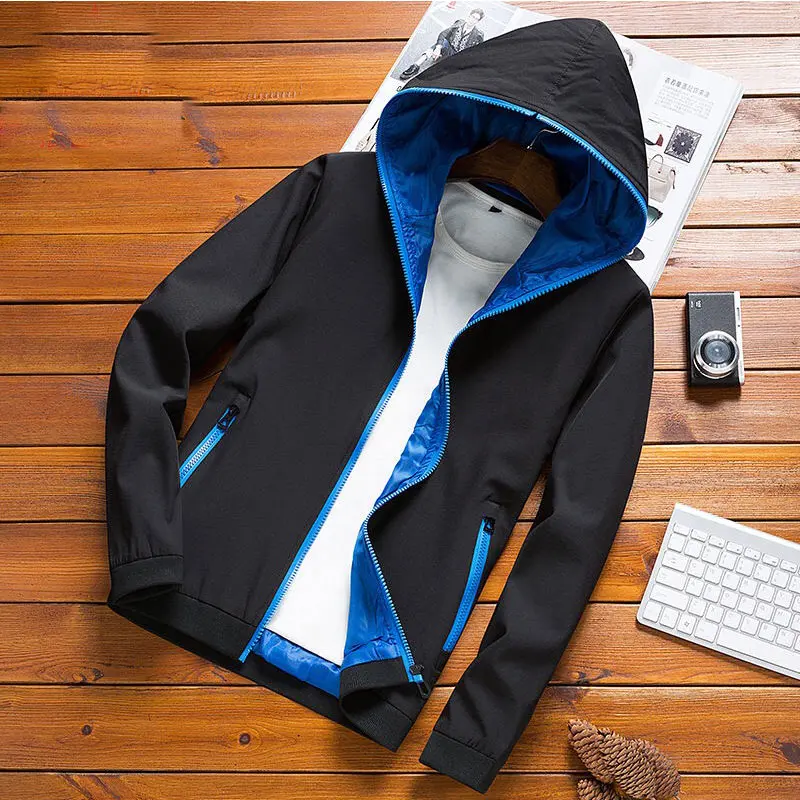 Мужские куртки с капюшоном новинка 2019 модная куртка спортивный костюм