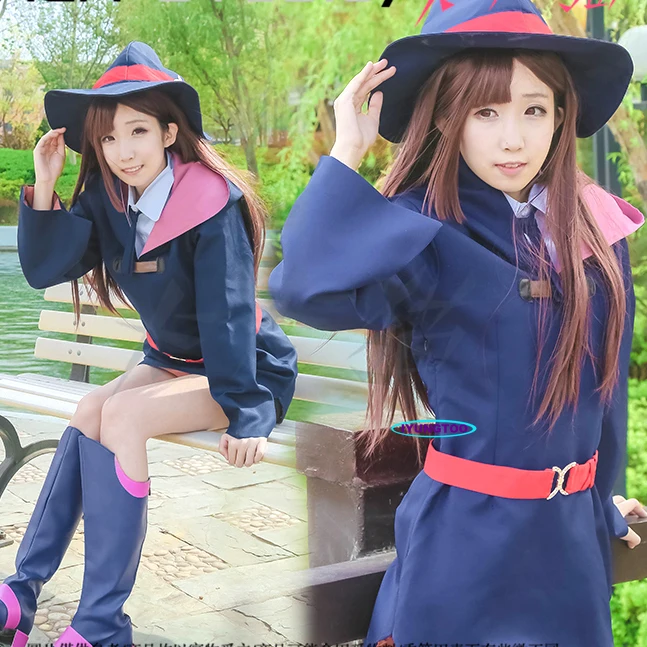 

Anime Little Witch Academia Akko Kagari Shirt Dress Uniform Outfit Halloween Hallowmas Cosplay Costumes