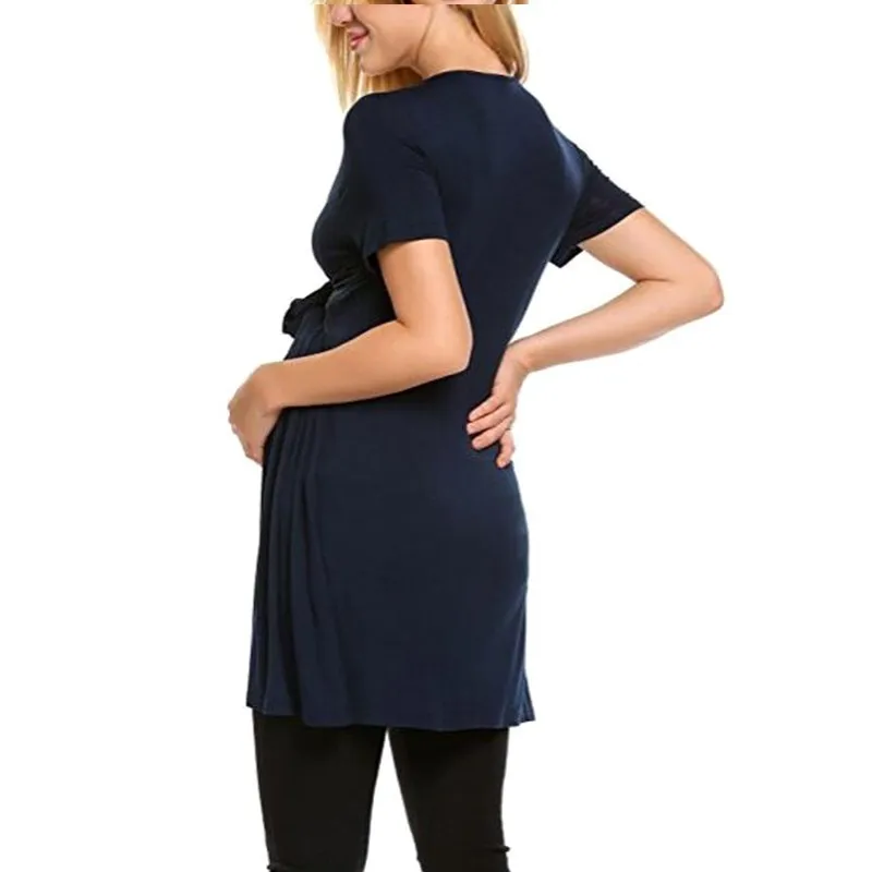 ENXI Moms; Модальная одежда с короткими рукавами для беременных; летняя футболка для беременных; топы для кормящих женщин