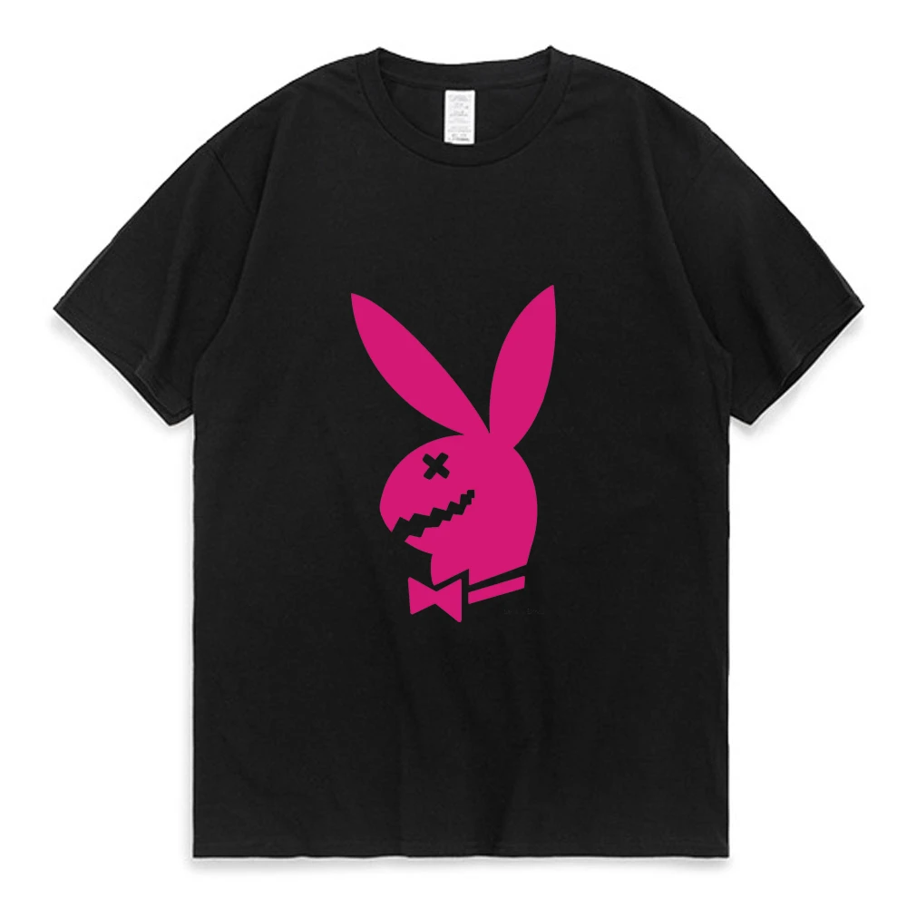 

Kawaii Rabbit Printing Bunny Summer Tees Fashion Round Neck T-Shirt Comfortable Casual Clothes Natural Cotton T Shirt Men Women