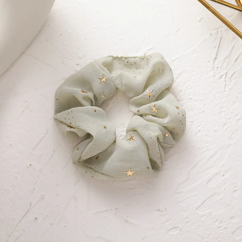 Резинка для волос женская шифоновая с принтом в виде звезд |