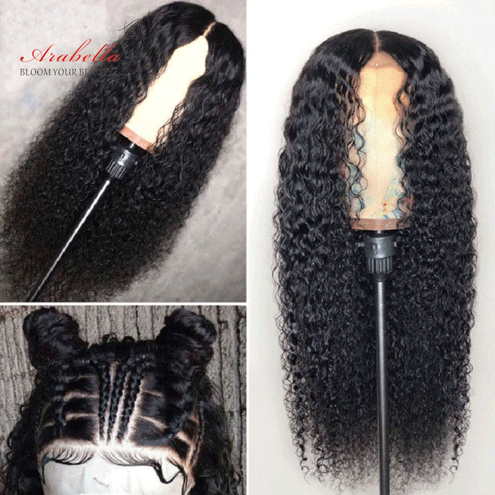 Deep Wave Wig 13x4 Transparent Lace Front Wig With Baby Hair Arabella Remy Pre Plucked 100% Human Hair Wigs Lace Front Wig