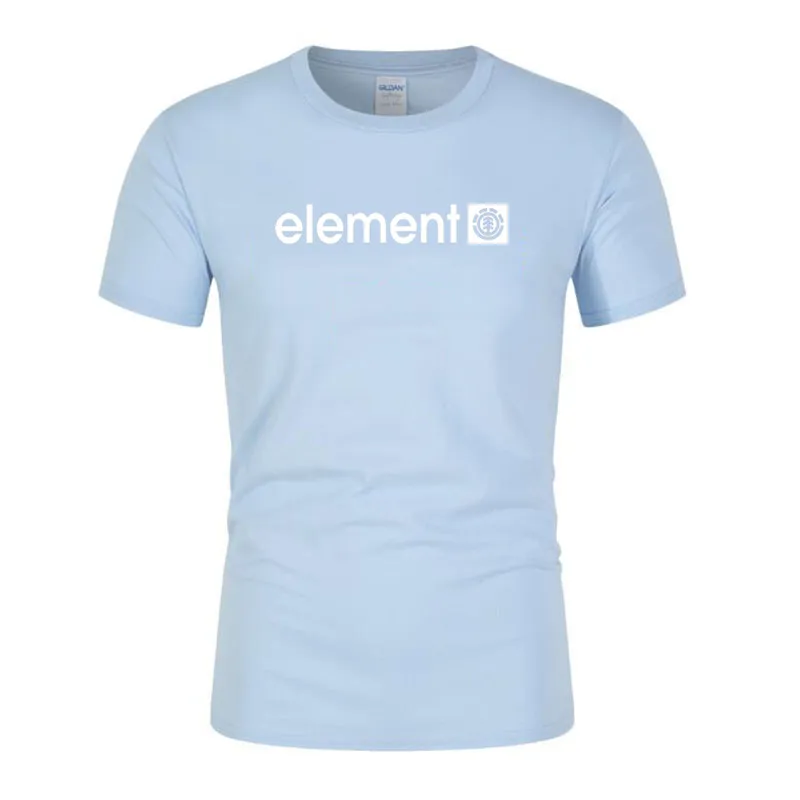 

Element Print T Shirt Mens Black White 100% Cotton T-shirts Summer Skateboard Tee Boy Beathable Tshirt Tops Camiseta Masculina