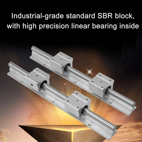 

Linear Rails and Bearings,2Pcs Linear Guide Rail 300mm +4Pcs Linear Bearing 12mm Slide Blocks SBR12UU