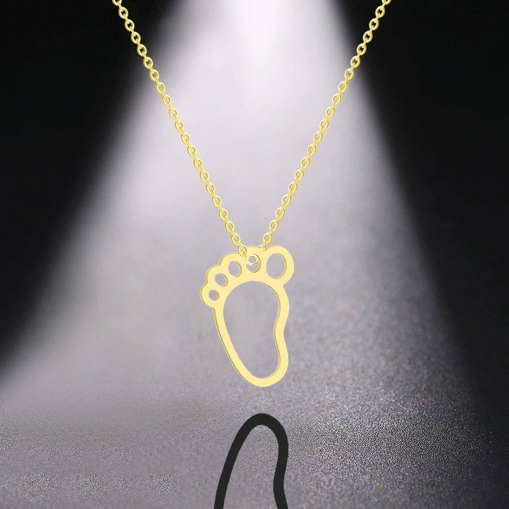 Chereda Fashion Ankle Necklaces Pendants for Women Baby Foot Plate Jewelry Chain Choker Necklace Children Gifts Bijoux | Украшения и