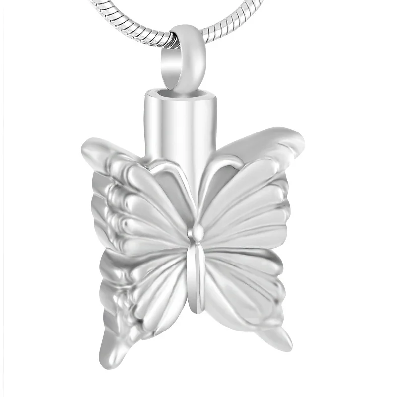 

IJD9250 Stainless Steel Cremation Butterfly Memorial Pendant for Ashes Urns Keepsake Necklace Jewelry for Women