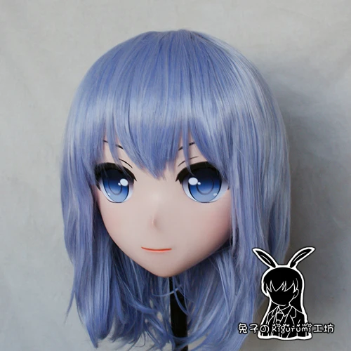 

(Rabbit 45) Handmade Female Resin Crossdress Pretty Girl Head Lolita Doll Mask Japanese Anime Cosplay Kigurumi Mask Crossdresser