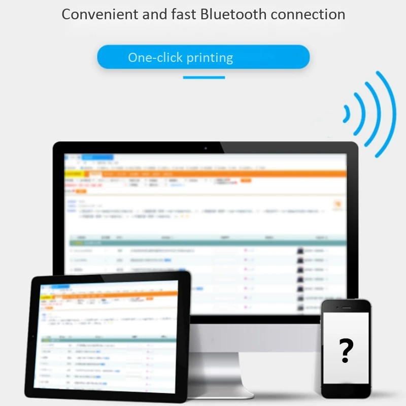 

Bluetooth Thermal Printer 40-100mm Receipt Express Order Printer Label or Barcode Printer for Phone Tablet Mac