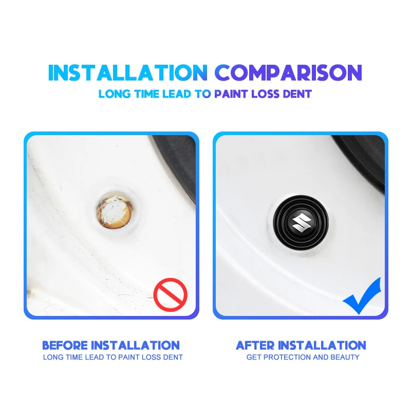 4 шт. ПВХ дверей автомобилей амортизирующей прокладкой Стикеры для Suzuki Jimny