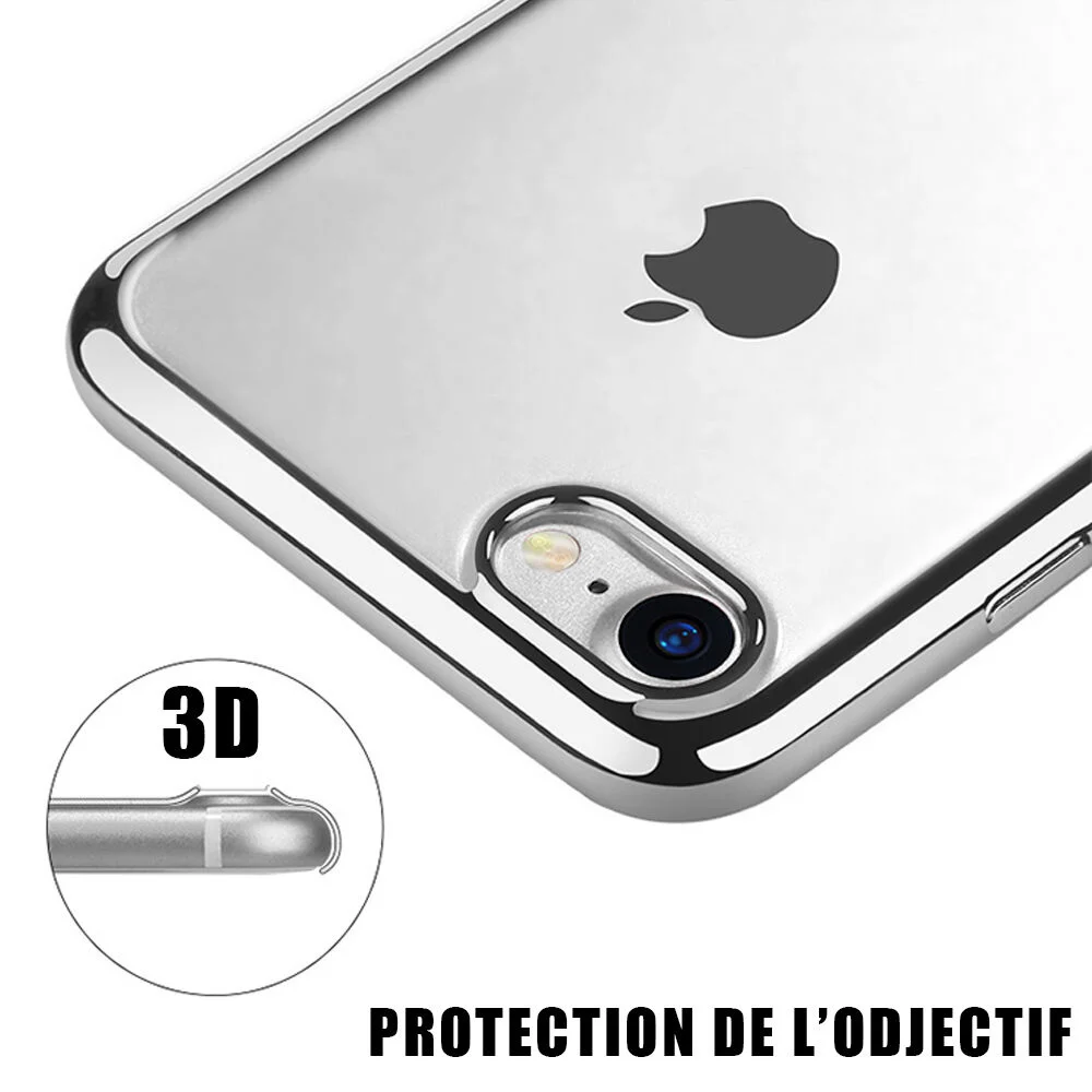 

COQUE SILICONE 8/7/6/S/X XR XS MAX 11 Pro + VERRE TREMPE FILM VITRE