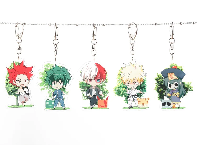 My Hero Academy брелок с ластиком Todoroki Shoto Bakugou Katsuki Kirishima Eijiro Midoriya izku мультяшный акриловый брелок