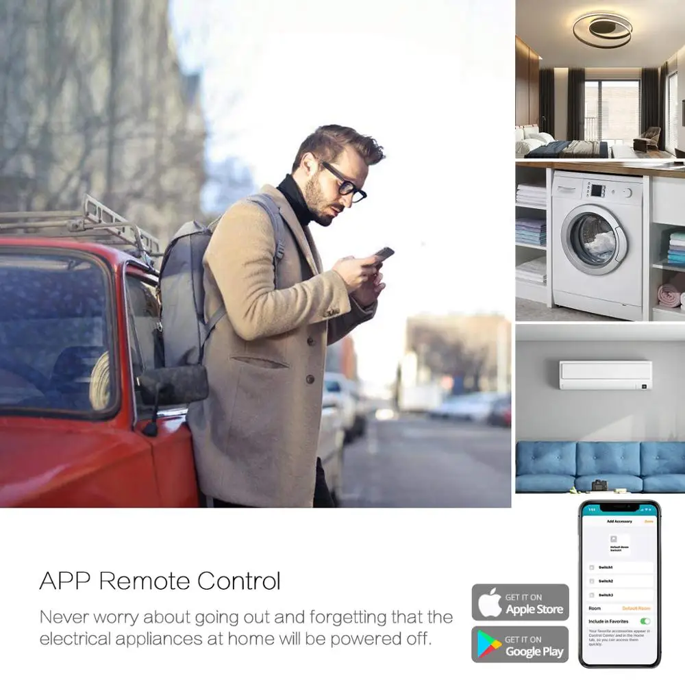 Умный выключатель света Tuya Smart Life с поддержкой Wi-Fi и управлением через приложение