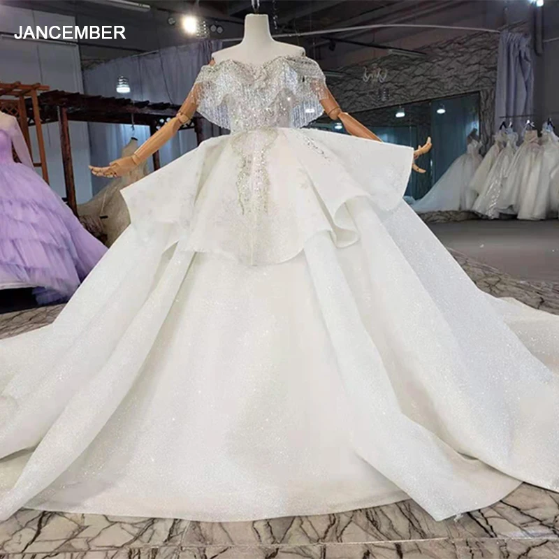 

HTL2120-1 boat neck wedding gown for bride backless bohemio ball gown wedding dresses 2021 vestidos de novia tallas grandes