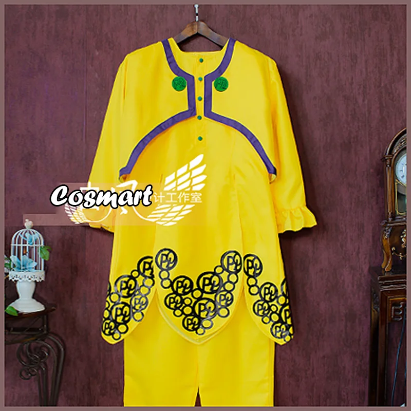 

[Customize] Anime JOJO'S BIZARRE ADVENTURE Polpo Yellow Uniform Suit Cosplay Costume Halloween Outfit For Women Men New 2020
