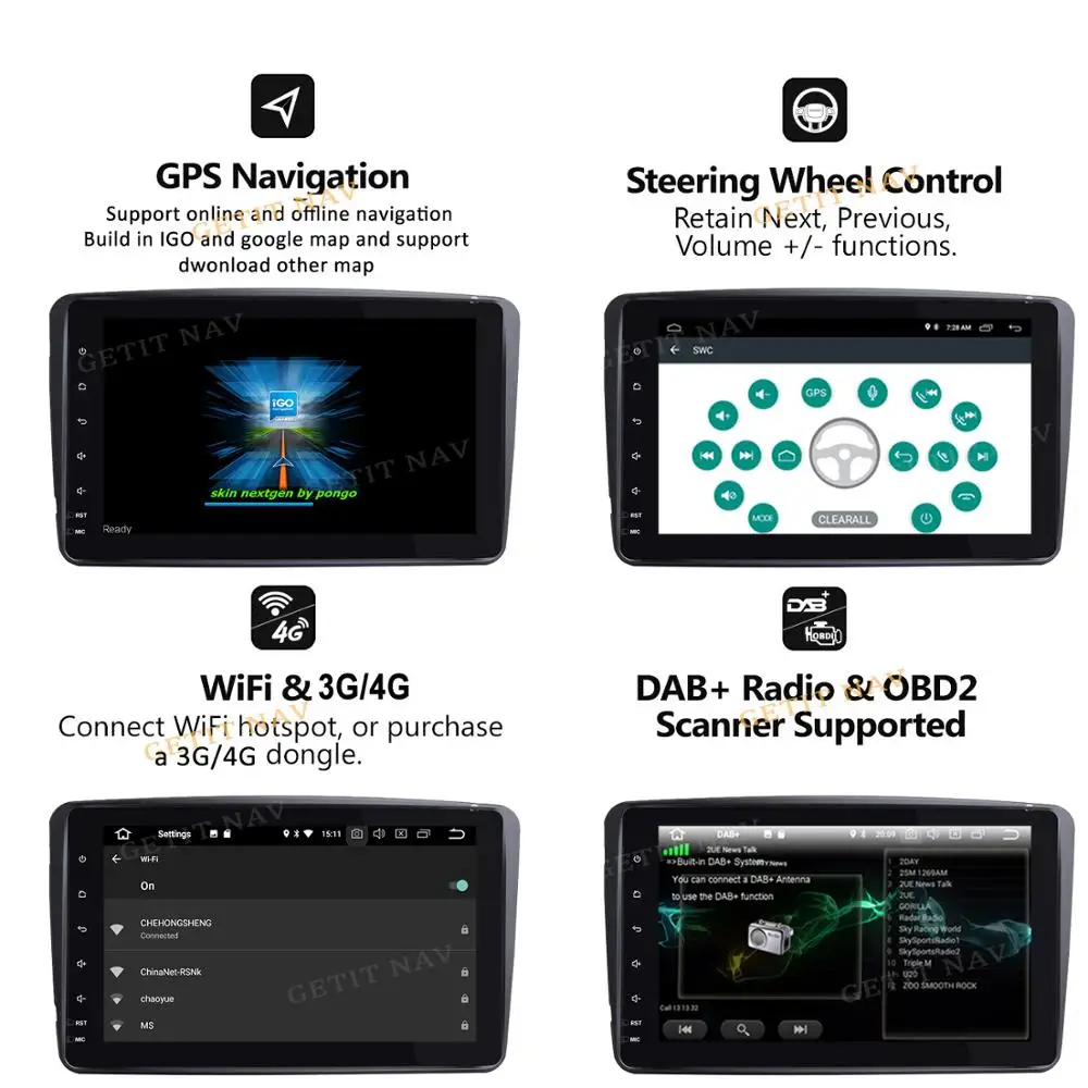 Автомобильный мультимедийный радиоприемник DSP IPS 8 ''Android 10 для