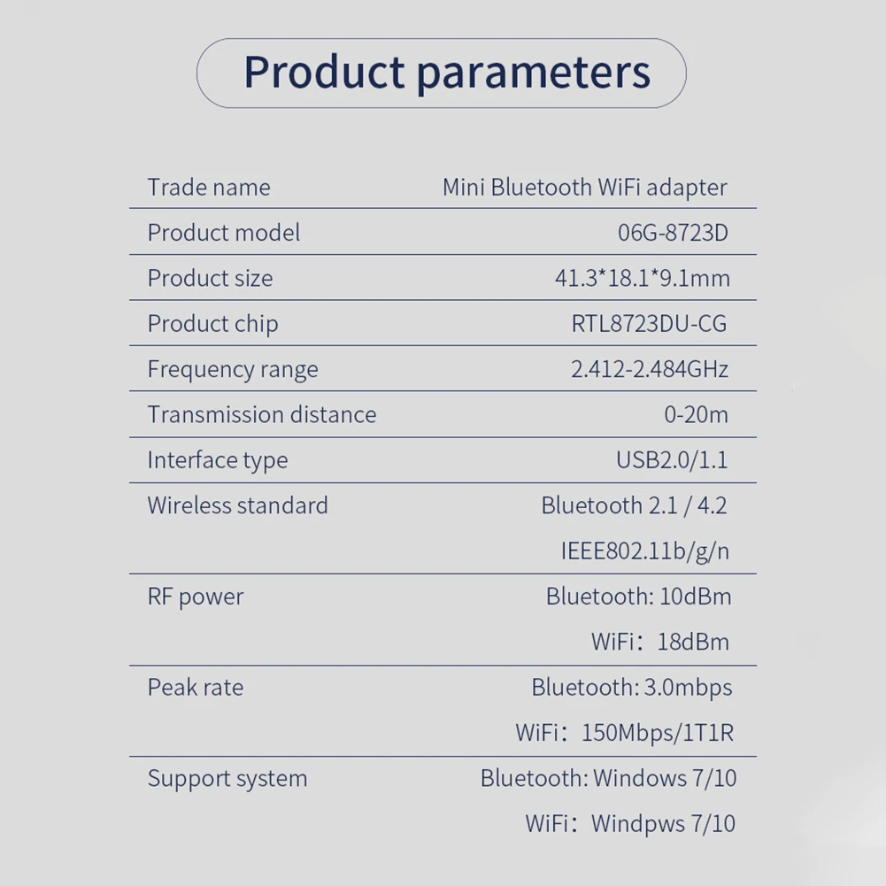 

150Mbps WiFi USB 4.2 Wireless Adapter 150Mbps Network Card WiFi Receiver Transmitter Dongle for Laptop Desktop PC Home