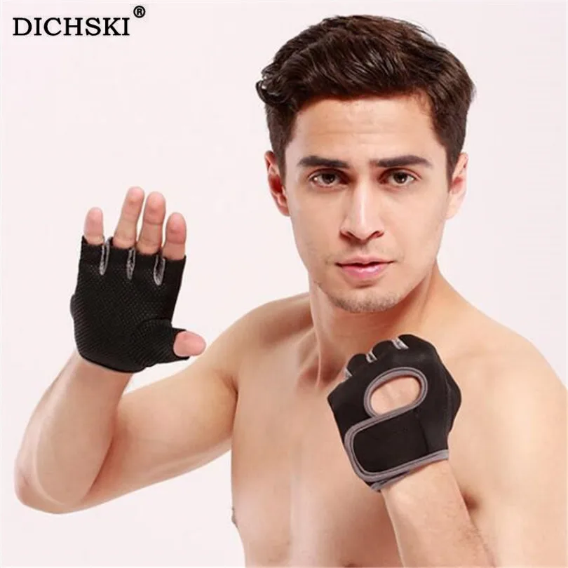 DICHSKI Зимние перчатки для езды на велосипеде без пальцев мужские черные