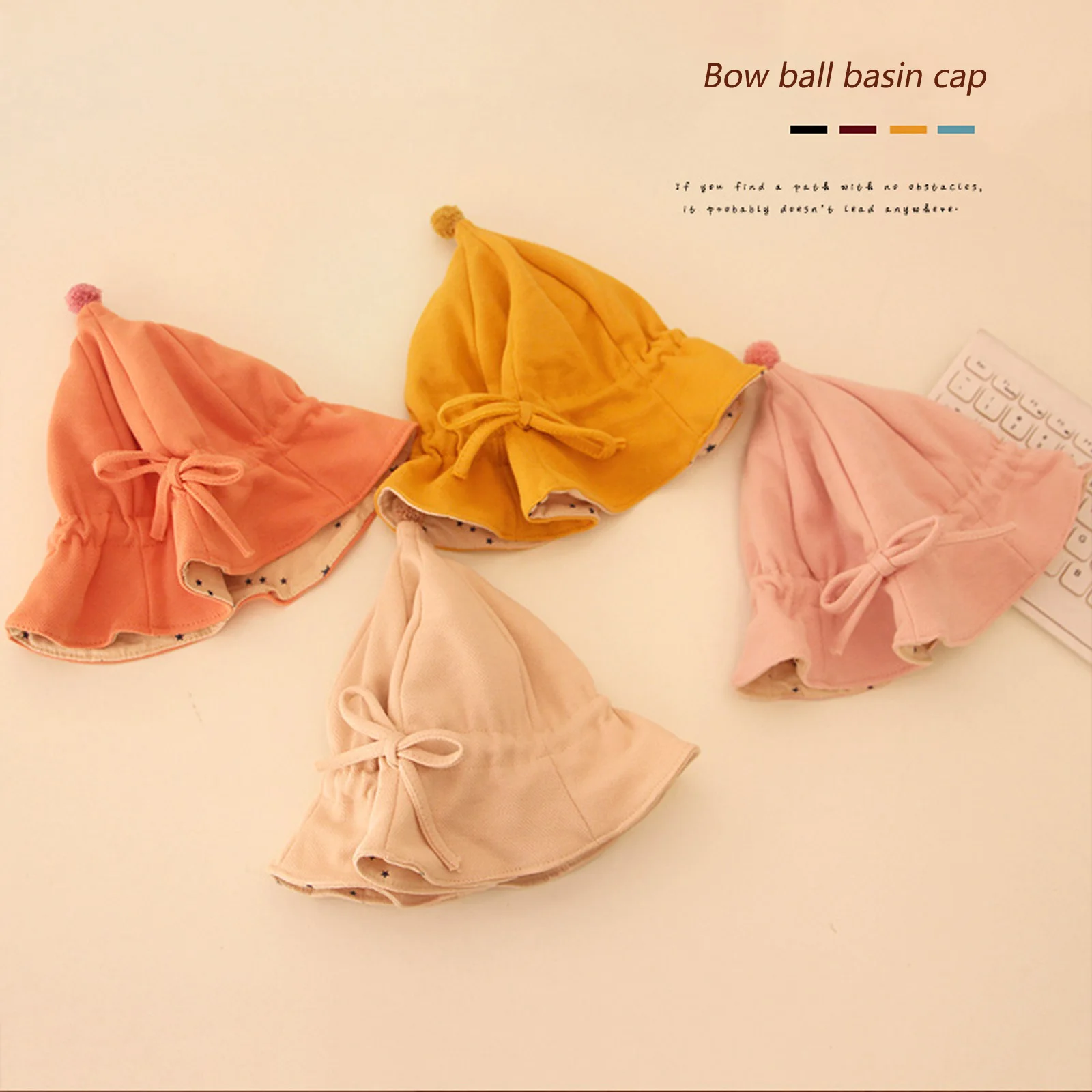 Шапка для малышки-ребенка на лето с широкими полями и украшением в виде банта оттенка однотонная, рыбацкая шляпа для детей, панама, милый бини, пляж.