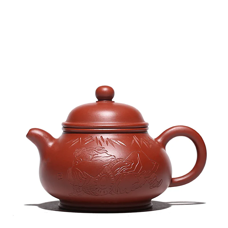 

Yixing Zisha teapot raw material Dahongpao pan teapot handmade teapot