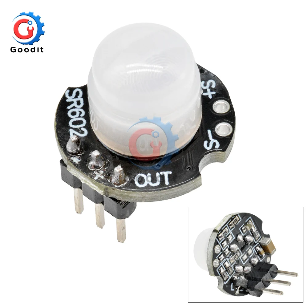 Мини датчик движения SR602 пироэлектрический инфракрасный зонд с переключателем