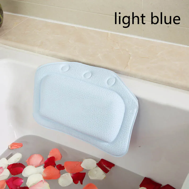 light blue ПВХ пена аксессуары для ванной комнаты спа подушки для ванны подушка для ванны 1 шт. Водонепроницаемая губчатая подушка для головы Ванна подголовник Ванна Подушка - Цвет: light blue