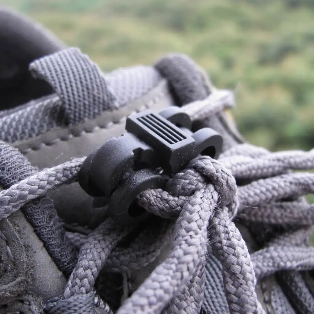 

10 Pcs Plastic Shoelace Buckle Rope Clamp Cord Lock Stopper Run Sports Black
