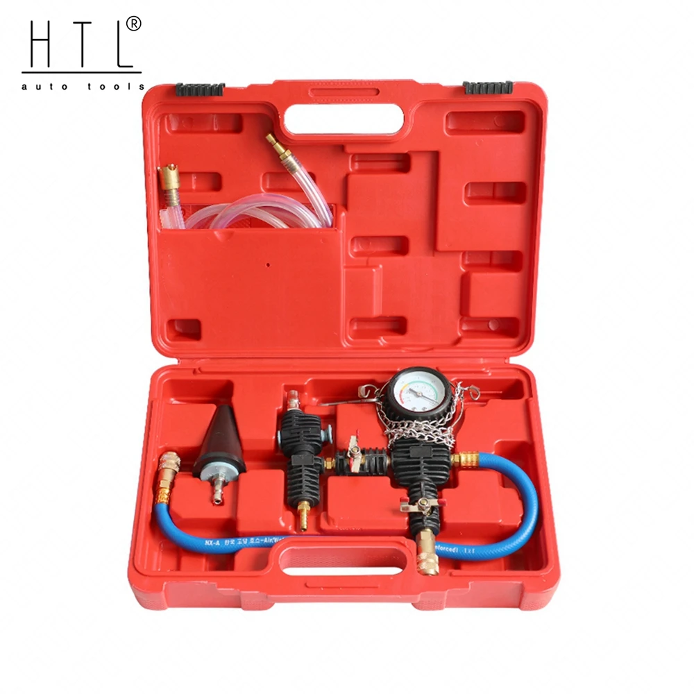 Cooling System Vacuum Purge Radiator Coolant Refill Tool Kit with Adapter Case Hose for Car Van SUV Truck