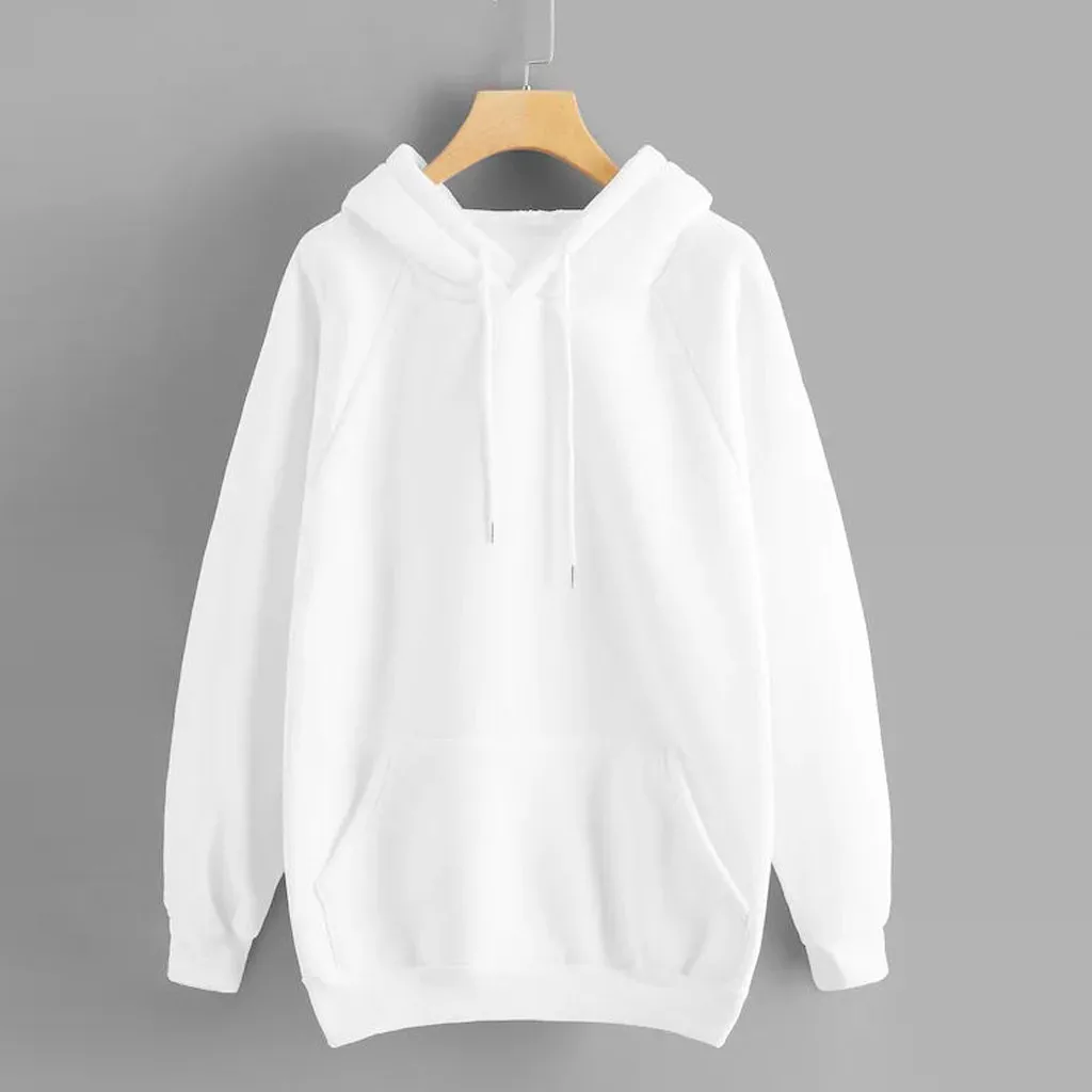 Women Hoodies Fall 2021 Casual Solid Color Hoodie Pocket Long Sleeve Pullover Sweatshirt Streetwear Women Oversized Hoodies