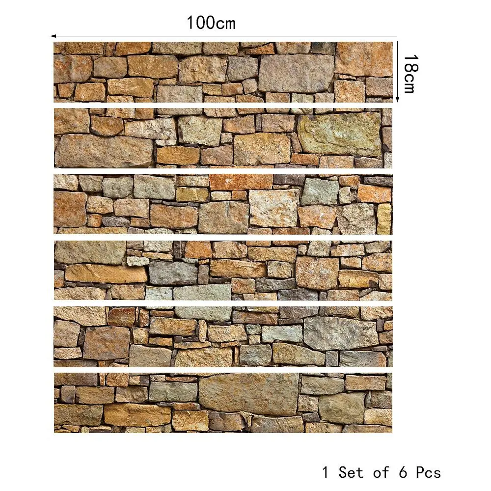 

Cross-border foreign trade manufacturers creative staircase stickers DIY simulation stone wall decoration home waterproof 3d ste