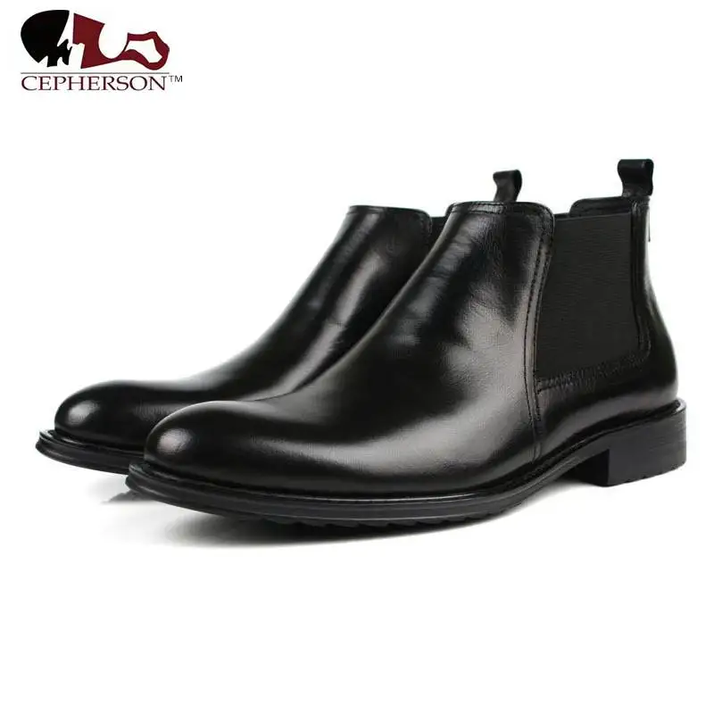 

Leather Chelsea Boots Men Shoes Men Ankle Boots Fashion Autumn Winter Warm Male Dress High Tops Shoes Footwear Plus Size