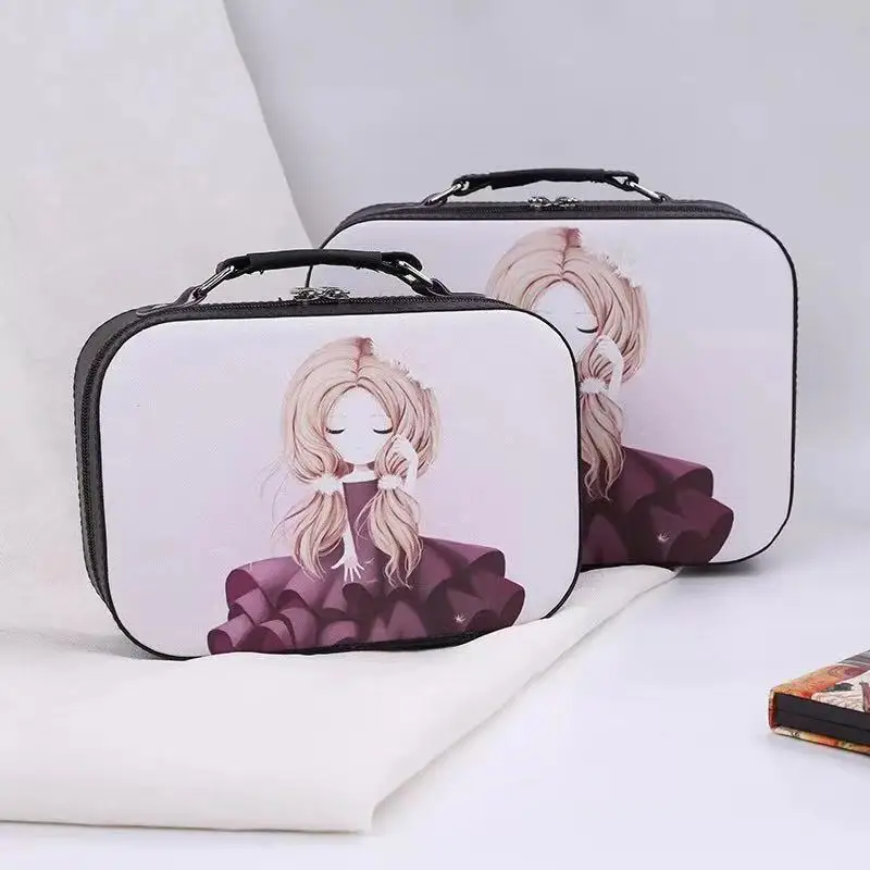black Южная Корея, модная Милая косметичка, чехол для косметики, профессиональная косметичка, водонепроницаемая сумка для путешествий - Цвет: black