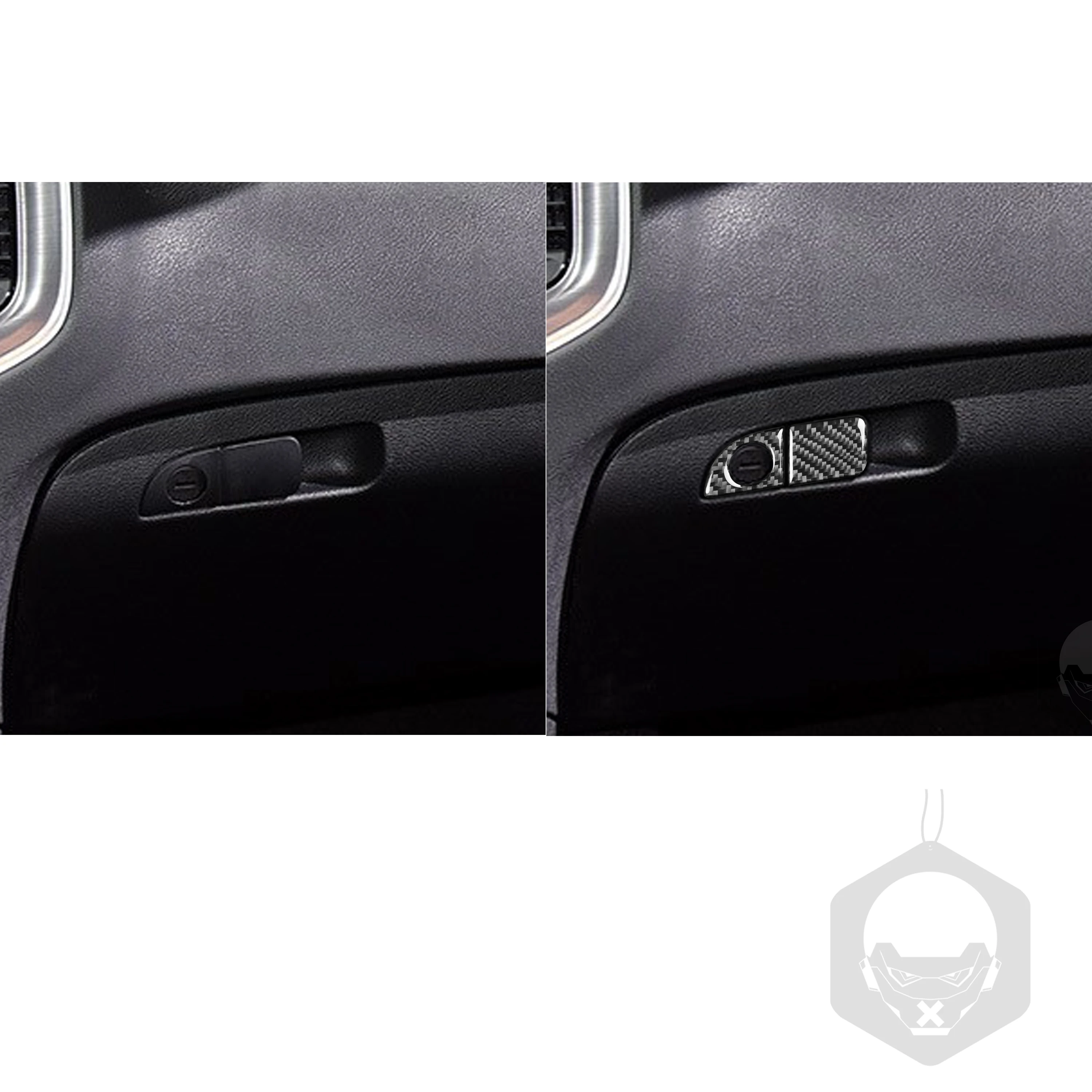 

Left Drive Car Interior Decoration Carbon Fiber Stickers For 2015-up Deluxe Dodge Charger Co-pilot Storage Box Handl Accessories