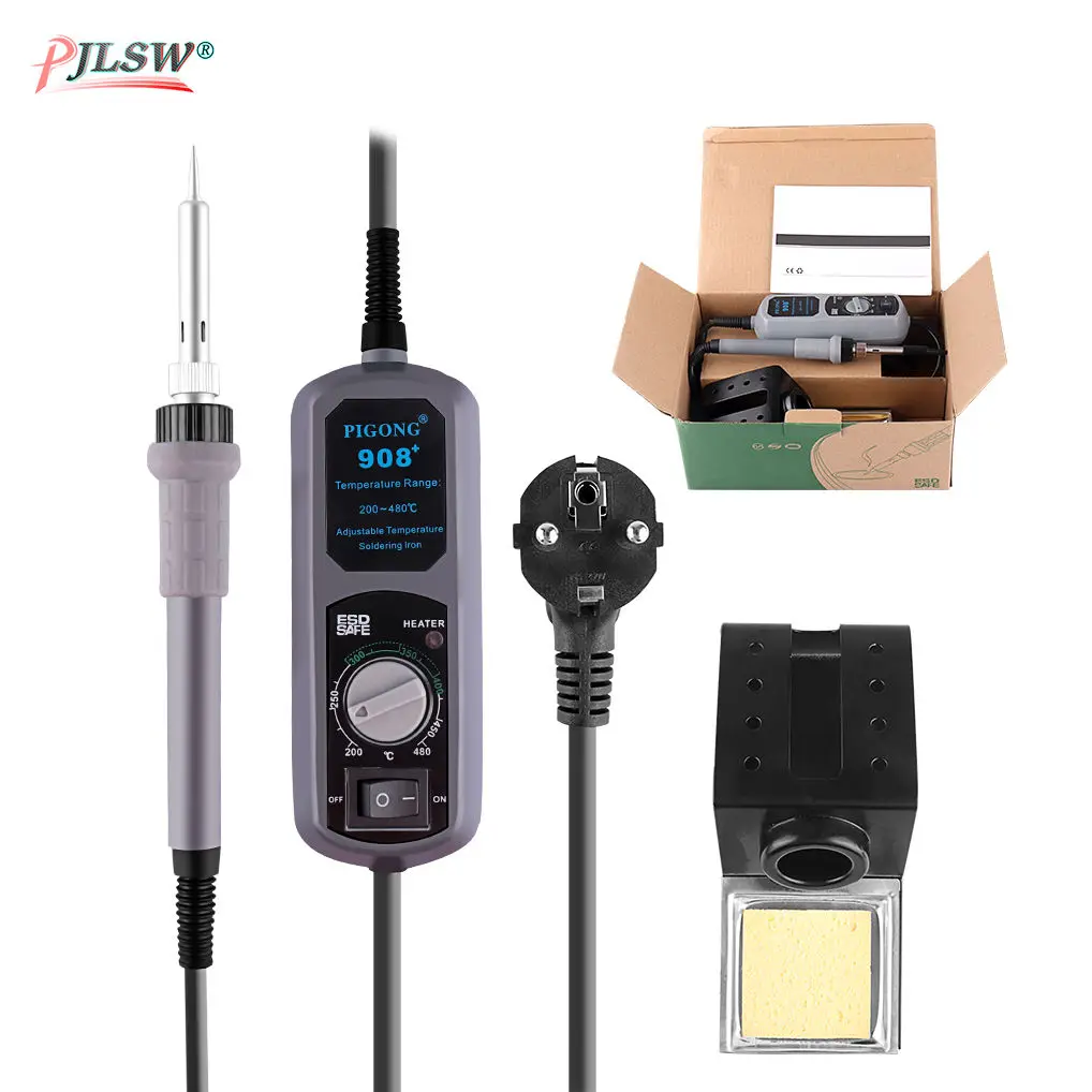 908+ 60W 110V-120V Portable Thermostat Soldering Iron Suit Digital Display Adjustable Electric Welding Repair Tools | Инструменты