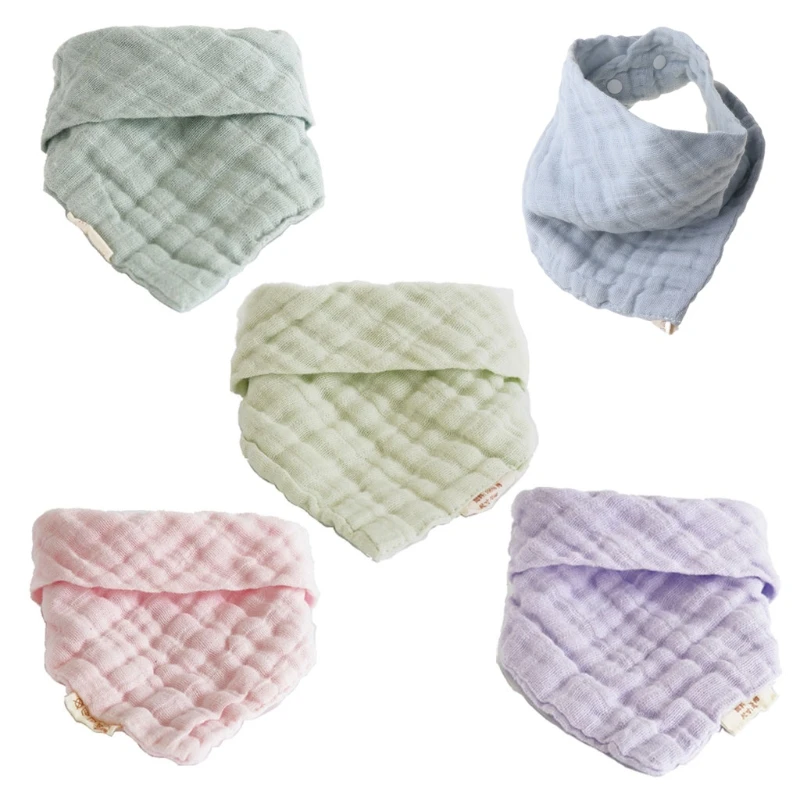 

Baby Bib 6 Layers Gauze Boy Girl Bandana Burp Cloth Cotton Feeding Saliva Towel