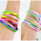 Спортивный светящийся Силиконовый браслет с надписью Best Friend, Женский флуоресцентный резиновый фитнес-браслет