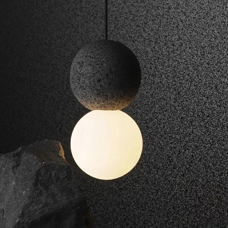 Скандинавская Подвесная лампа в виде цементного стеклянного шара современный