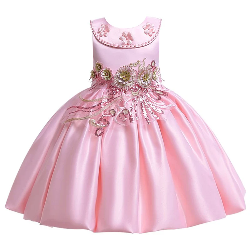 Платье с цветочным узором для девочек детская одежда Детские свадебные платья
