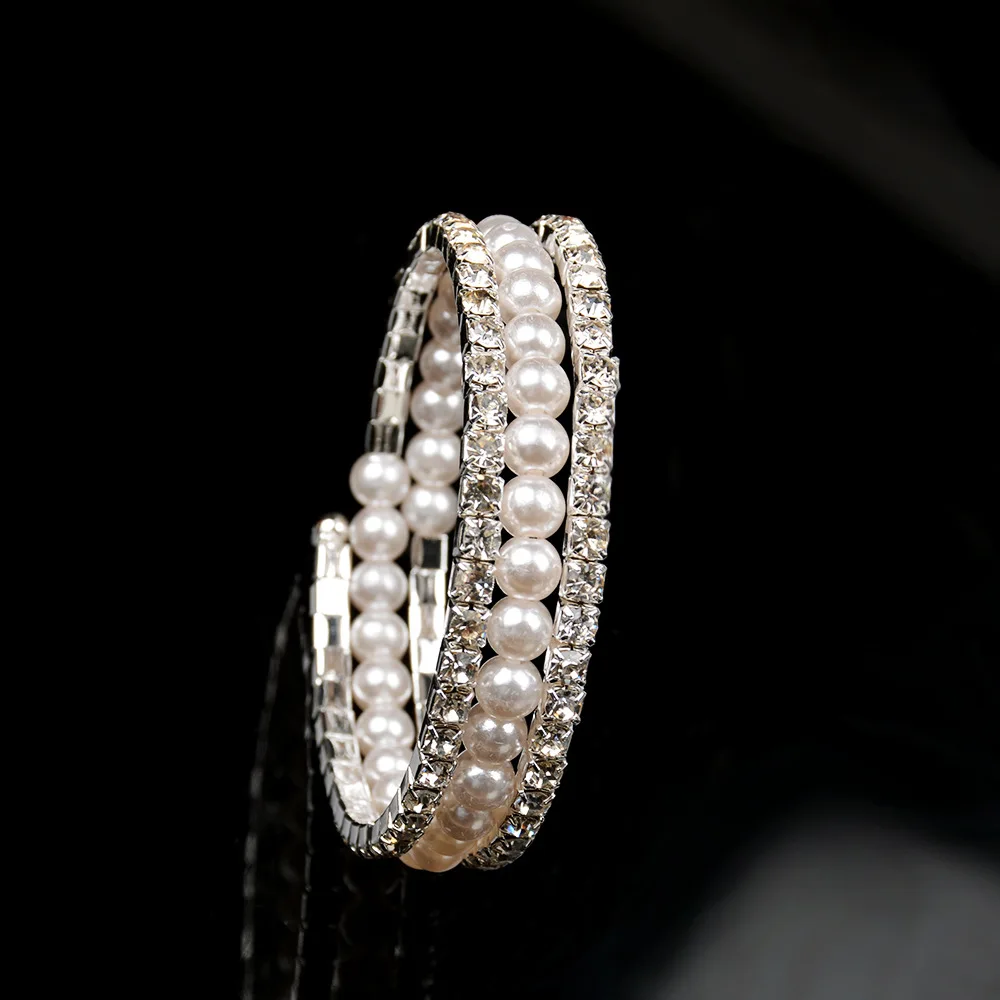 Лидер продаж женские браслеты из чешского розового золота с жемчугом Модные