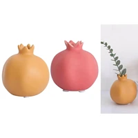 2x ceramic pomegranate shape vase home decor living room bedroom decors