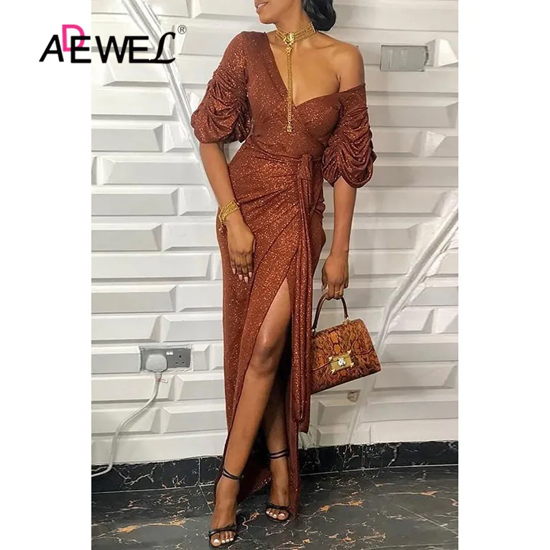 Женское кружевное платье ADEWE абрикосовое черное с блестками рюшами элегантное