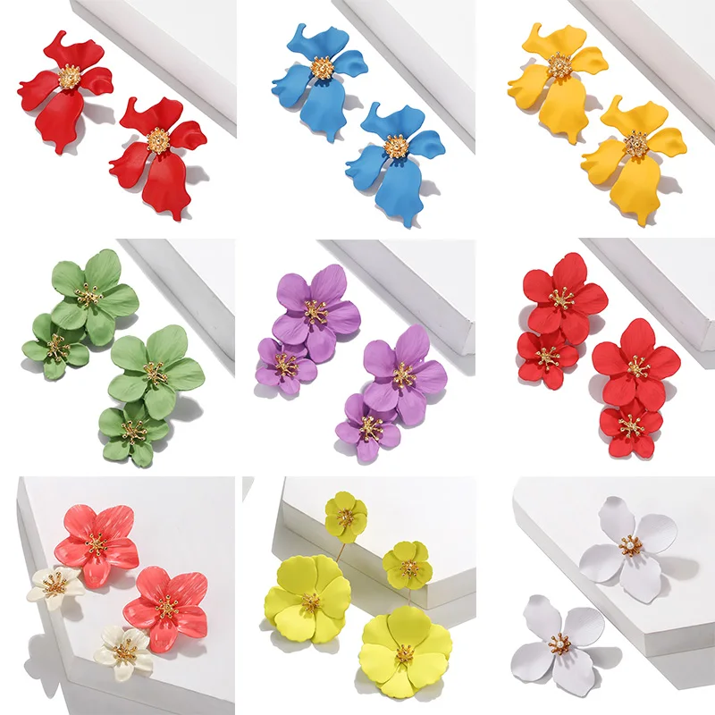 Набор женских серег с акриловым жемчугом серьги-гвоздики в богемном стиле